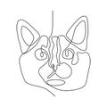 continuous line kitten cat head