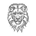 Continuous line - lion head, muzzle line art vector