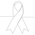 Continuous line logo design charity ribbon concept