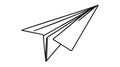 Continuous line paper plane, airplane vector art background.