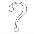 Continuous line question mark single line vector