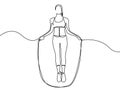 Continuous one line drawing woman jump rope Royalty Free Stock Photo