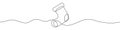 Continuous linear drawing of christmas sock. Christmas sock icon Royalty Free Stock Photo