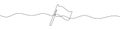 Continuous linear drawing of flag. Flag icon. One line drawn background