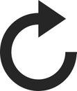 Continuous loop arrow forming a circle, representing a cyclical process, refresh, or reload action, conveying concepts of Royalty Free Stock Photo