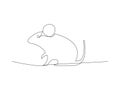 Continuous mouse line drawing stock vector illustration Royalty Free Stock Photo