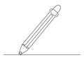 Continuous one line art drawing pencil Royalty Free Stock Photo