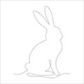 Continuous one line art Easter bunny
