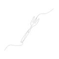 Continuous one line big trident fork. Vector illustration. Royalty Free Stock Photo