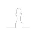 Continuous one line chess piece or chessman, Bishop or Elephant. Vector illustration.