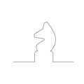 Continuous one line chess piece or chessman, Knight or Horse. Vector illustration. Royalty Free Stock Photo