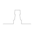 Continuous one line chess piece or chessman, Rook. Vector illustration.