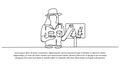 Continuous one line design of the forest guard gave an explanation