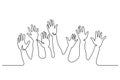Abstract Hands Up Continuous one line drawing