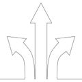 Continuous one line drawing arrows choice concept