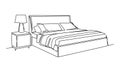 Continuous one line drawing of bedroom.