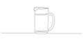 Continuous one line drawing of beer or lemonade glass with foam. Craft drink alcohol ale in simple linear style for bar Royalty Free Stock Photo