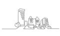 Building Cityscape One Line drawing Art Silhouette