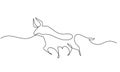 Continuous one line drawing. Bull cow icon Royalty Free Stock Photo