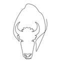 Continuous one line drawing of bull symbol of the Chinese New Year. 2021, the year of the bull. Royalty Free Stock Photo