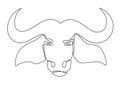 Continuous one line drawing of bull symbol of the Chinese New Year. 2021, the year of the bull. Minimalistic contour Royalty Free Stock Photo
