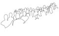 Continuous one line drawing of business people standing in a queue. Royalty Free Stock Photo