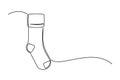 Continuous one line drawing of Christmas sock Royalty Free Stock Photo