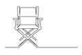 Continuous one line drawing of a cinema director chair