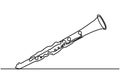 Continuous one line drawing of clarinet music instrument. Vector illustration simplicity design