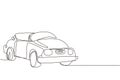 Continuous one line drawing classic retro convertible sports car. Collectors business comfortable cabrio automobile supercar.