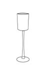 Continuous one line drawing. Coctail glass. Vector illustration. Wine glass outline. Continuous black one line drawing Royalty Free Stock Photo