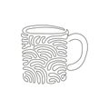 Continuous one line drawing coffee mug for latte, espresso, cappuccino. Hot coffee ready to drink for breakfast in the morning. Royalty Free Stock Photo