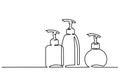 Cosmetic shampoo bottles Continuous one line draw
