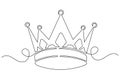 Continuous one line drawing crown abstract minimalist illustration Royalty Free Stock Photo