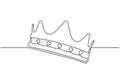 Continuous one line drawing of crown symbol of king and majesty Royalty Free Stock Photo