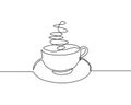 Continuous one line drawing of a cup of coffee minimalist design minimalism style i Royalty Free Stock Photo
