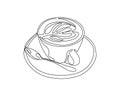 Continuous one line drawing of a cup of coffee minimalist design minimalism style i