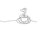 Continuous one line drawing of a cup of coffee minimalist design minimalism style i Royalty Free Stock Photo