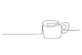 Continuous one line drawing of cup of tea or coffee Royalty Free Stock Photo