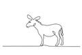 Continuous one line draw Donkey minimalistic style