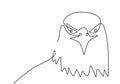 Continuous one line drawing of eagle design silhouette. A hawk bird isolated on white background. The concept of freedom animal Royalty Free Stock Photo