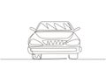 Continuous one line drawing elegant sedan car. Beautiful sports car men favorite. Cars with reliable speed for drive. Rider Royalty Free Stock Photo