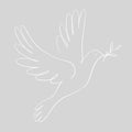 Continuous one line drawing of flying dove holding an olive branch. Peace dove sign and freedom sign concept Royalty Free Stock Photo