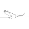 Continuous one line drawing Flying eagle. Vector illustration.