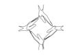 Continuous one line drawing four palm hands make square frame shape. Symbol of care, unity, sharing, trust. Communication with