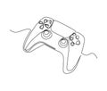 Continuous one line drawing of Game controller. Gamepads line art vector illustration Royalty Free Stock Photo