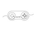 Continuous one line drawing of Game controller. Joysticks or Gamepads line art vector illustration Royalty Free Stock Photo