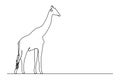 Continuous one line drawing. Giraffe walking symbol. Logo of the giraffe. Vector illustration