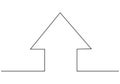 Continuous one line drawing of graph icon on white background sign growth. Abstract growing graph chart image with arrow up.