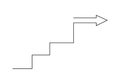 Continuous one line drawing of graph icon on white background sign growth. Abstract growing graph chart image with arrow up.